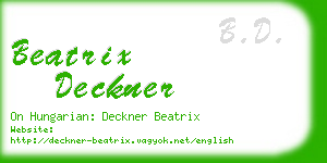 beatrix deckner business card